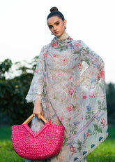 Printkari By Sardinia Unstitched 3 Piece Lawn Collection-Silver Bush